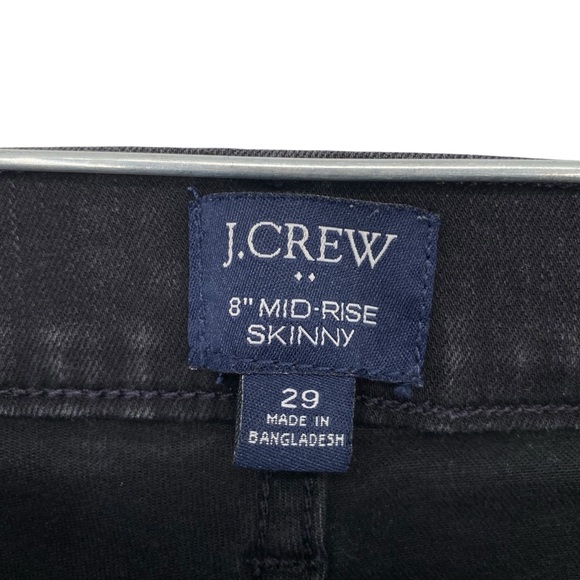 J. Crew 8” Mid Rise Skinny Jeans in Black - Picture 7 of 8